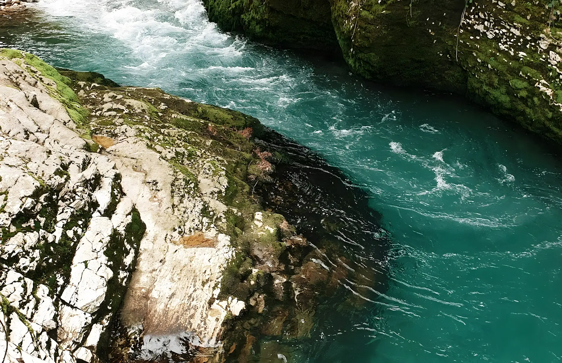 Martvili Canyon Waterfall Closeup
