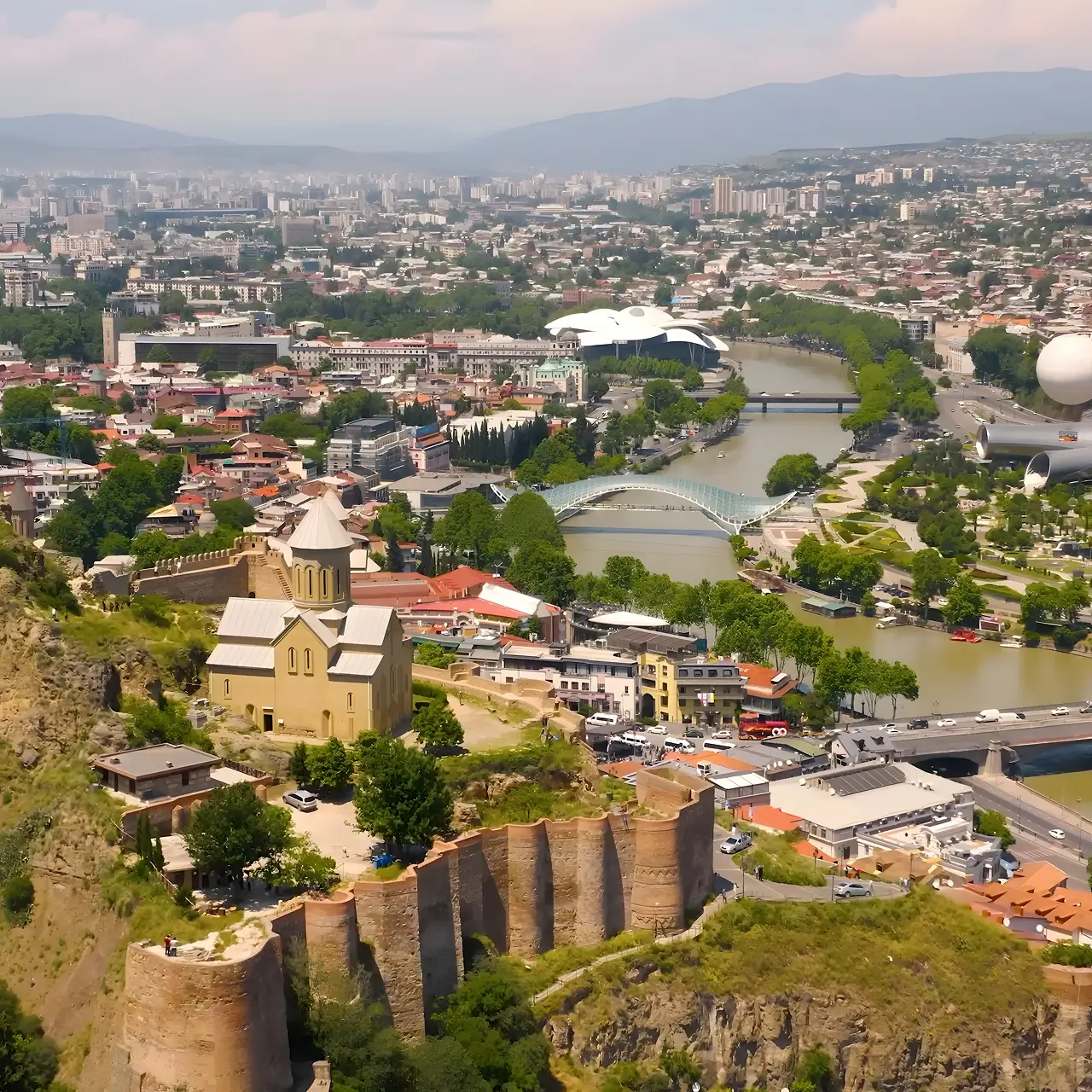 Narikala Fortress and Kura River