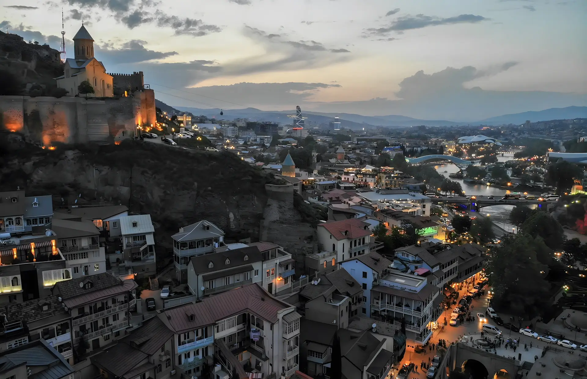 Tbilisi City Evening View
