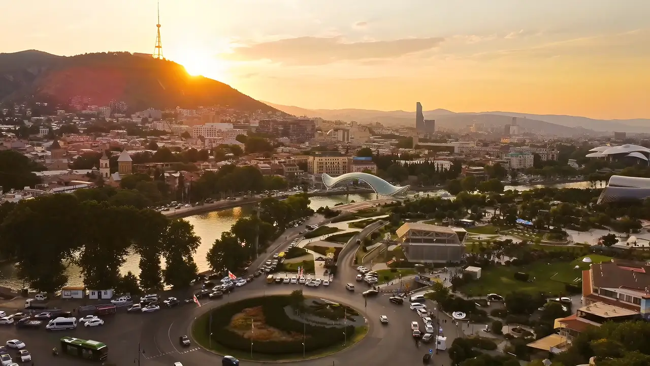 Tbilisi TV Tower Sunset